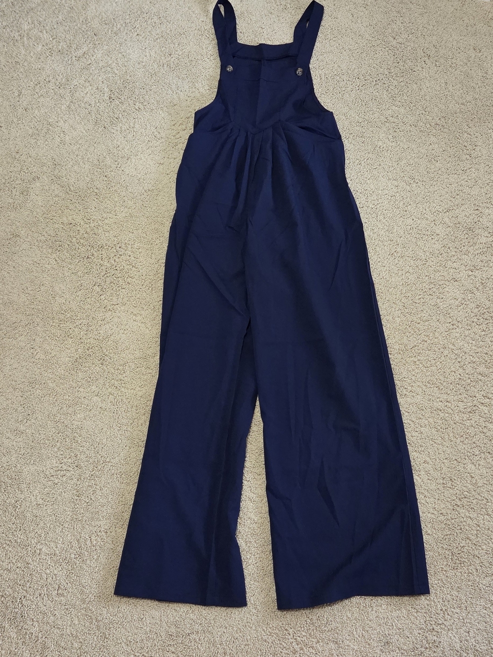 New Navy Wide-Leg Overalls Jumpsuit